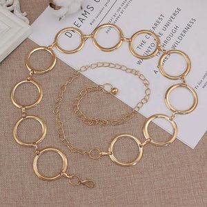 nOir Gold Metal Circular Chain Belt-S/M